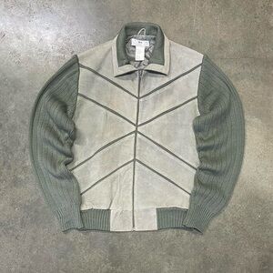 Vintage Cow Split Suede Leather Aviator Bomber Jacket
